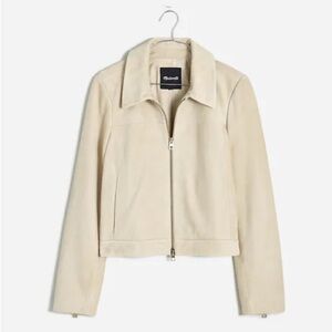 Madewell Shrunken Zip-Front Jacket in Suede